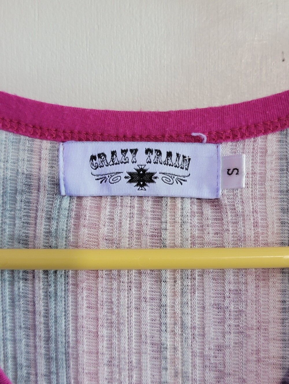 Crazy Train Pink Trim Striped Knit Top - Picture 4 of 9